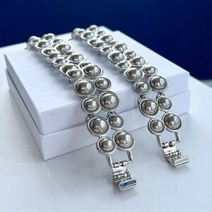 🫧 Silver “Double Bubble” Link Bracelet
